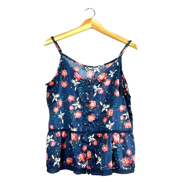 Roxy Tops - Navy Floral Roxy Cami Top L